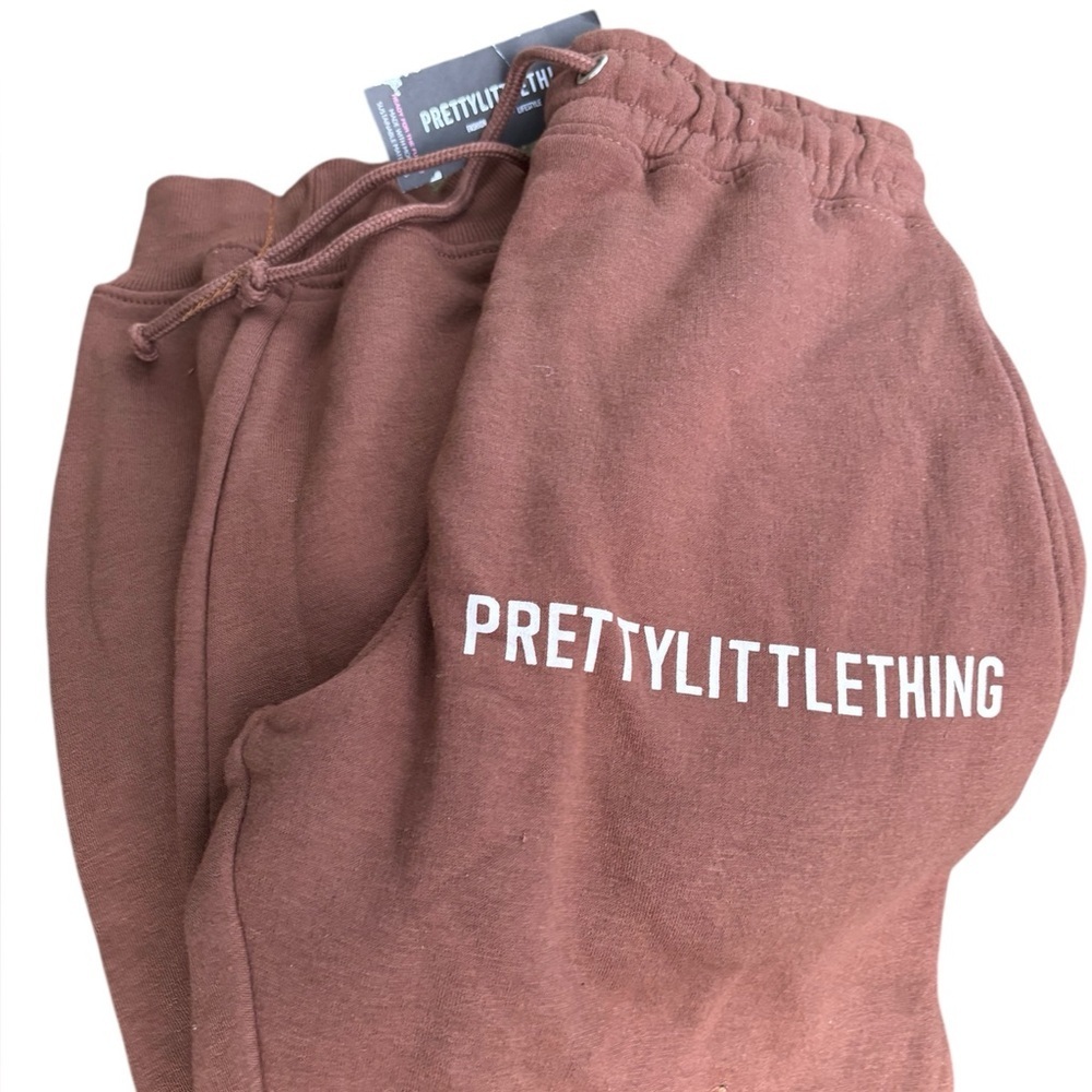PLT Casual Chocolate High Waisted Cuffed Jogger Small NWT PrettyLittleThing New